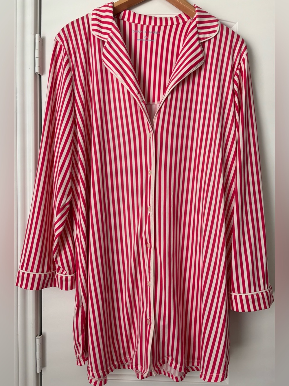 Draper James women’s pink striped sleep shirt XL